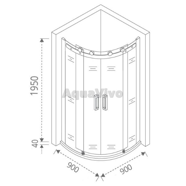 Душевой уголок Good Door Galaxy R-TD-90-C-CH 90х90, стекло прозрачное, профиль хром