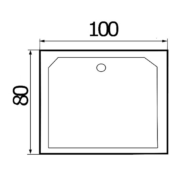 Поддон для душа Wemor 100/80/24 S 100x80, ABS-пластик, цвет белый - фото 1