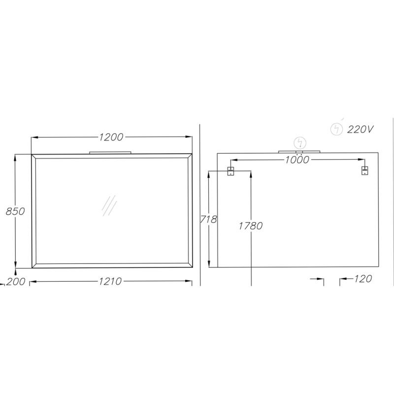 Зеркало Опадирис Рубинно 120x85, цвет серый глянец - фото 1