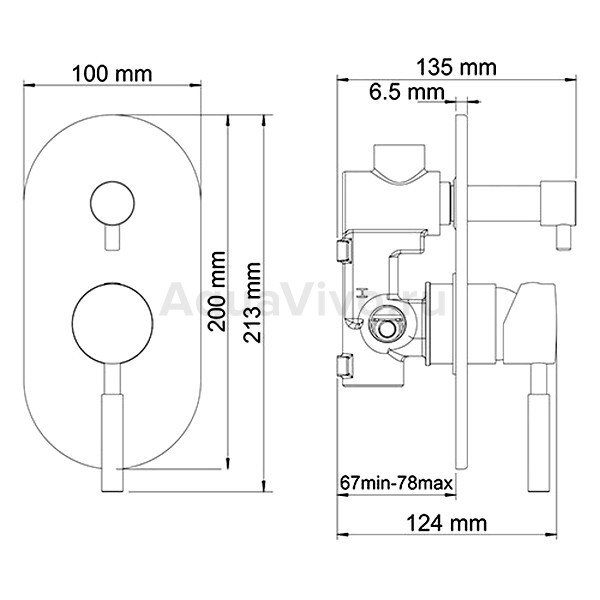 Смеситель WasserKRAFT Main 4141 для ванны и душа, цвет хром - фото 1