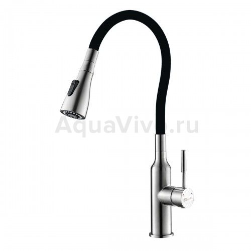 Смеситель Lemark Expert LM5082S-Black для кухни, с гибким изливом, цвет черный