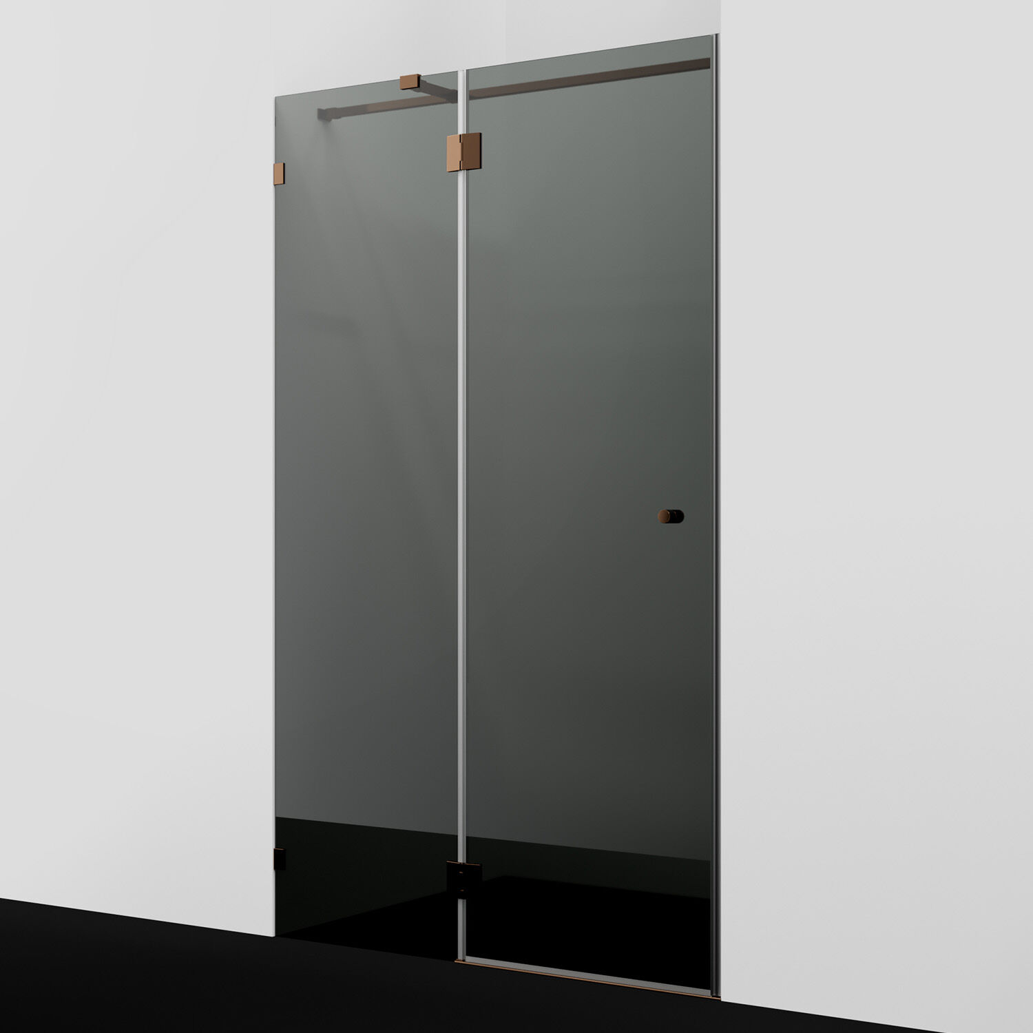 Душевая дверь WasserKRAFT Paar 88H05-TG 120x200, стекло тонированное, профиль розовое золото