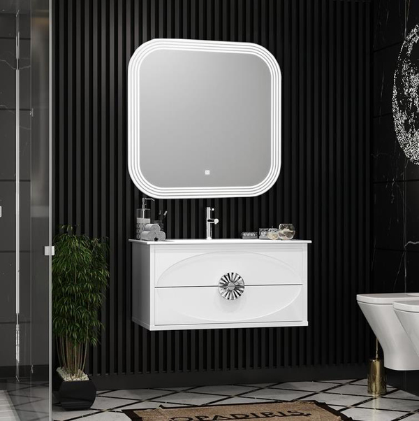 Мебель для ванной Опадирис Ибица 90, цвет белый / хром - фото 1