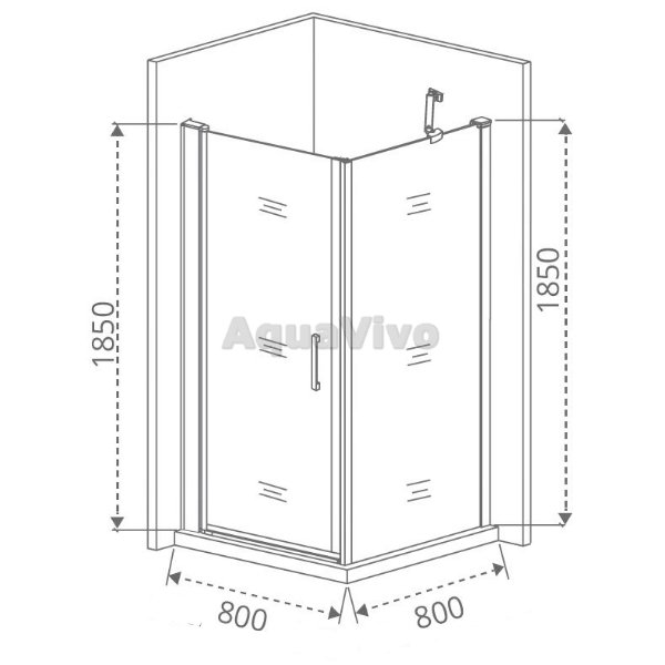 Душевой уголок Good Door Fantasy CR-80-F-CH 80х80, рисунок фэнтази, профиль хром