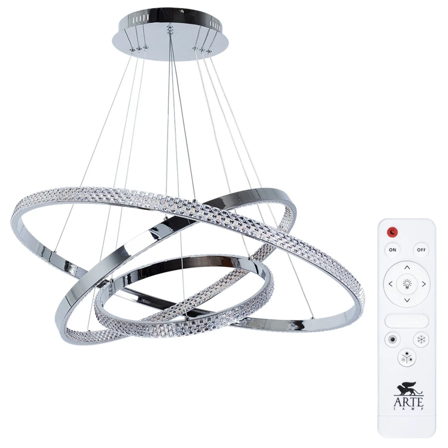 Подвесная люстра Arte Lamp Orione A2182SP-160CC, арматура хром, плафон пластик прозрачный