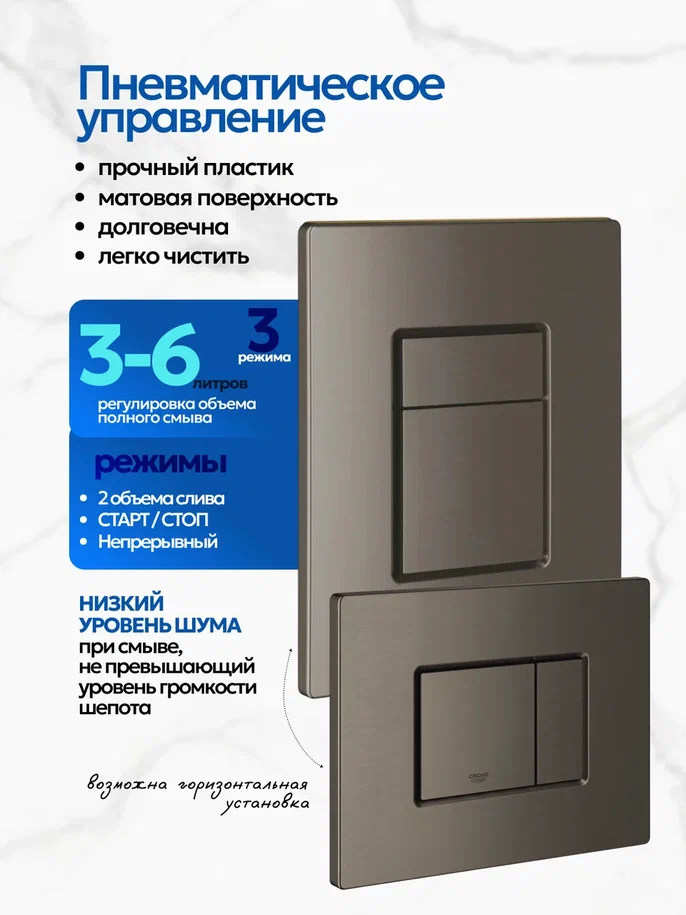 Комплект: Инсталляция JOKI Grand JK02155П+Кнопка 38732GUNGRAY оружейная сталь+Stella XL T JK0011011 белый унитаз, смыв торнадо