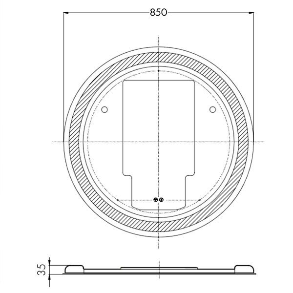 Зеркало Акватон Анелло 85x85, с подсветкой и функцией антизапотевания