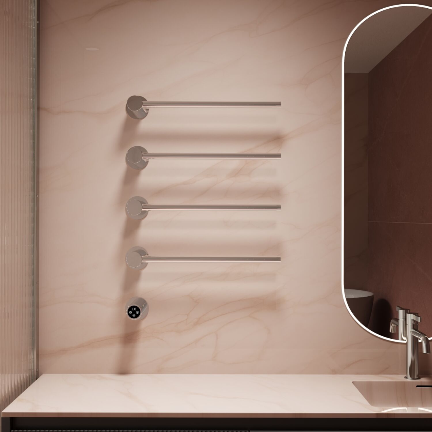 Полотенцесушитель Vincea VTD-2H1CH 53x67 электрический, цвет хром - фото 1