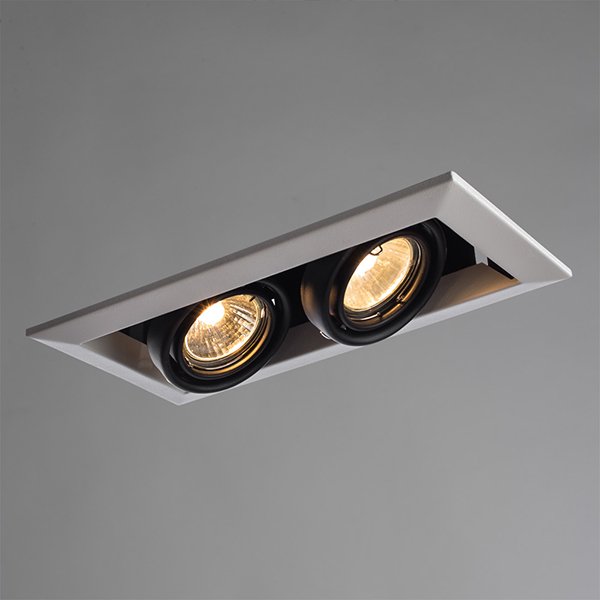 Точечный светильник Arte Lamp Cardani Piccolo A5941PL-2WH, арматура белая / черная, 25х13 см - фото 1