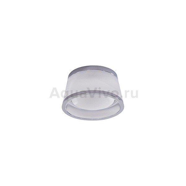 Точечный светильник Citilux Сигма CLD003S1, арматура хром, плафон стекло белое, 7х7 см