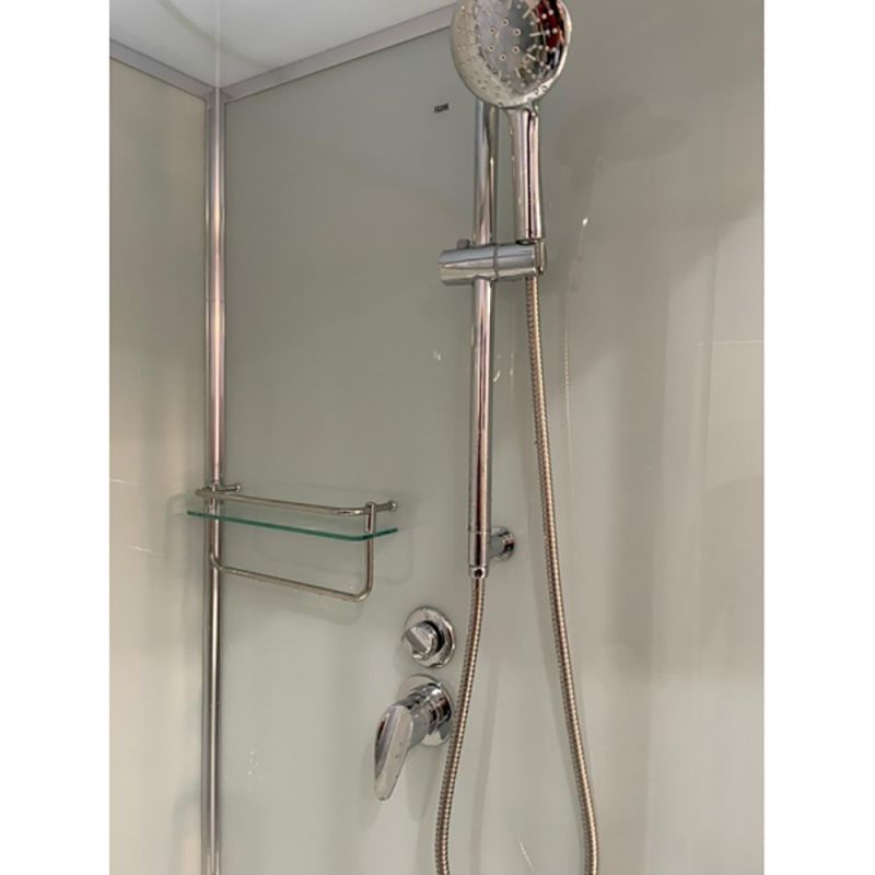 Душевая кабина Frank F409/1 Brilliant 90x90, с полотенцедержателем, стекло прозрачное, профиль хром