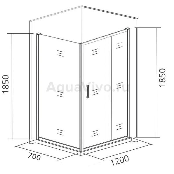 Душевой уголок Good Door Infinity WTW+SP-G-CH 120x70, стекло грейп, профиль хром - фото 1