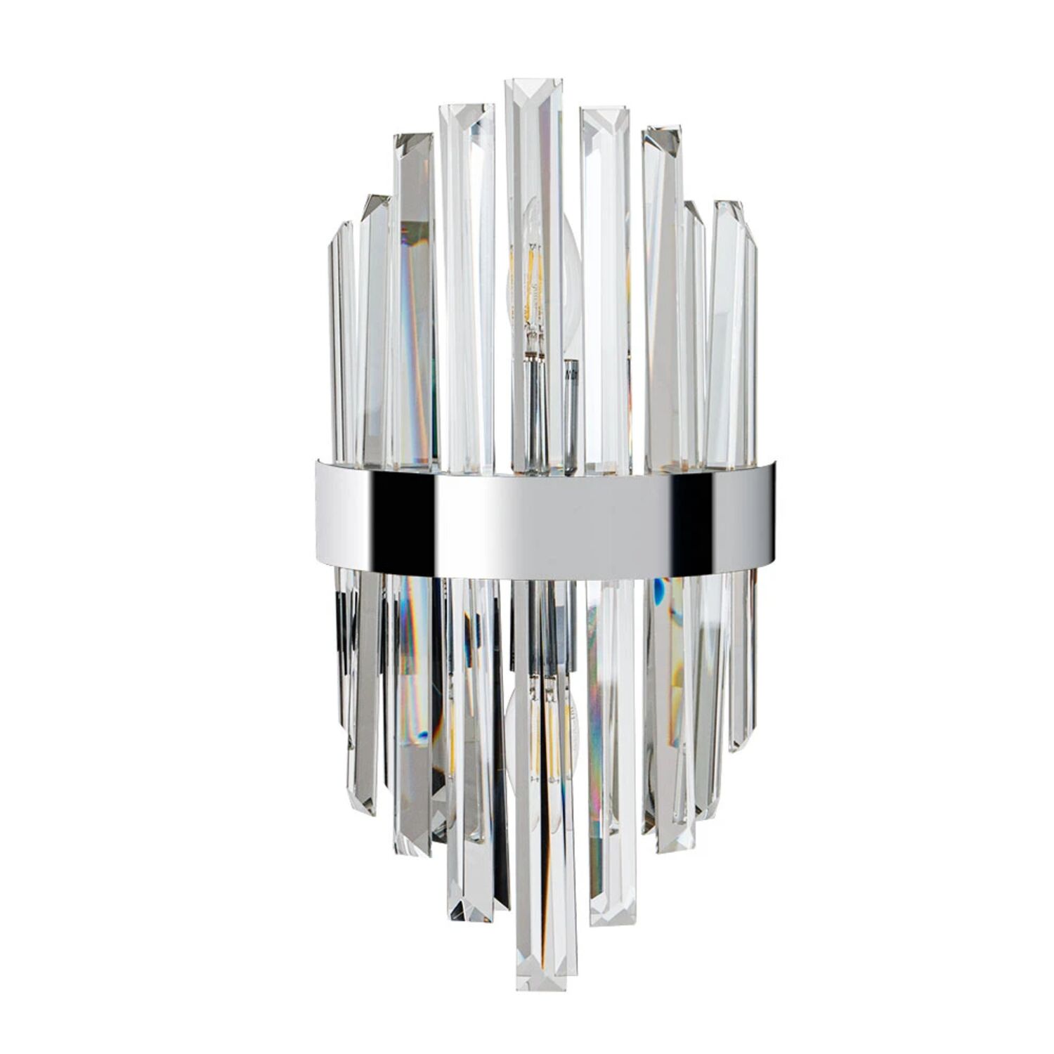 Настенный светильник Arte Lamp Fedelta A1068AP-2CC, арматура хром, плафон хрусталь прозрачный
