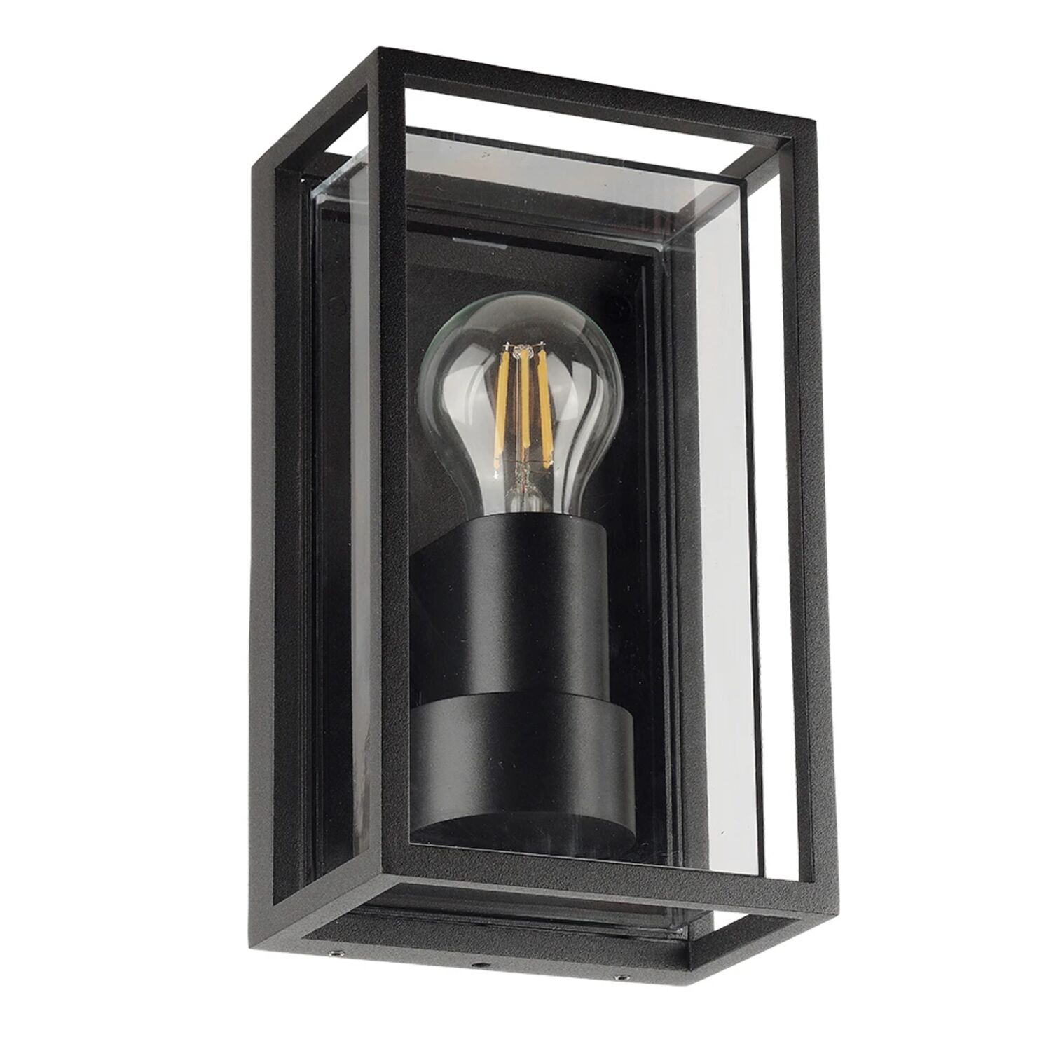 Уличный настенный светильник Arte Lamp Marfik A2322AL-1BK, арматура черный, плафон пластик прозрачный