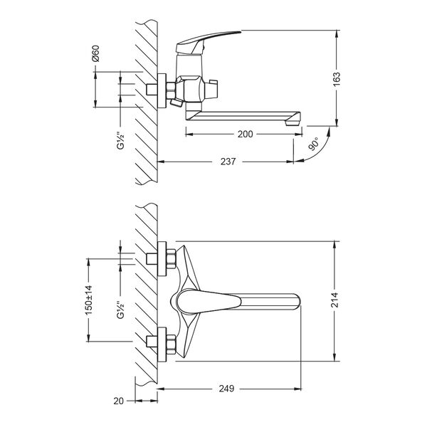 Смеситель Lemark Linara LM0417C для ванны с душем, цвет хром - фото 1