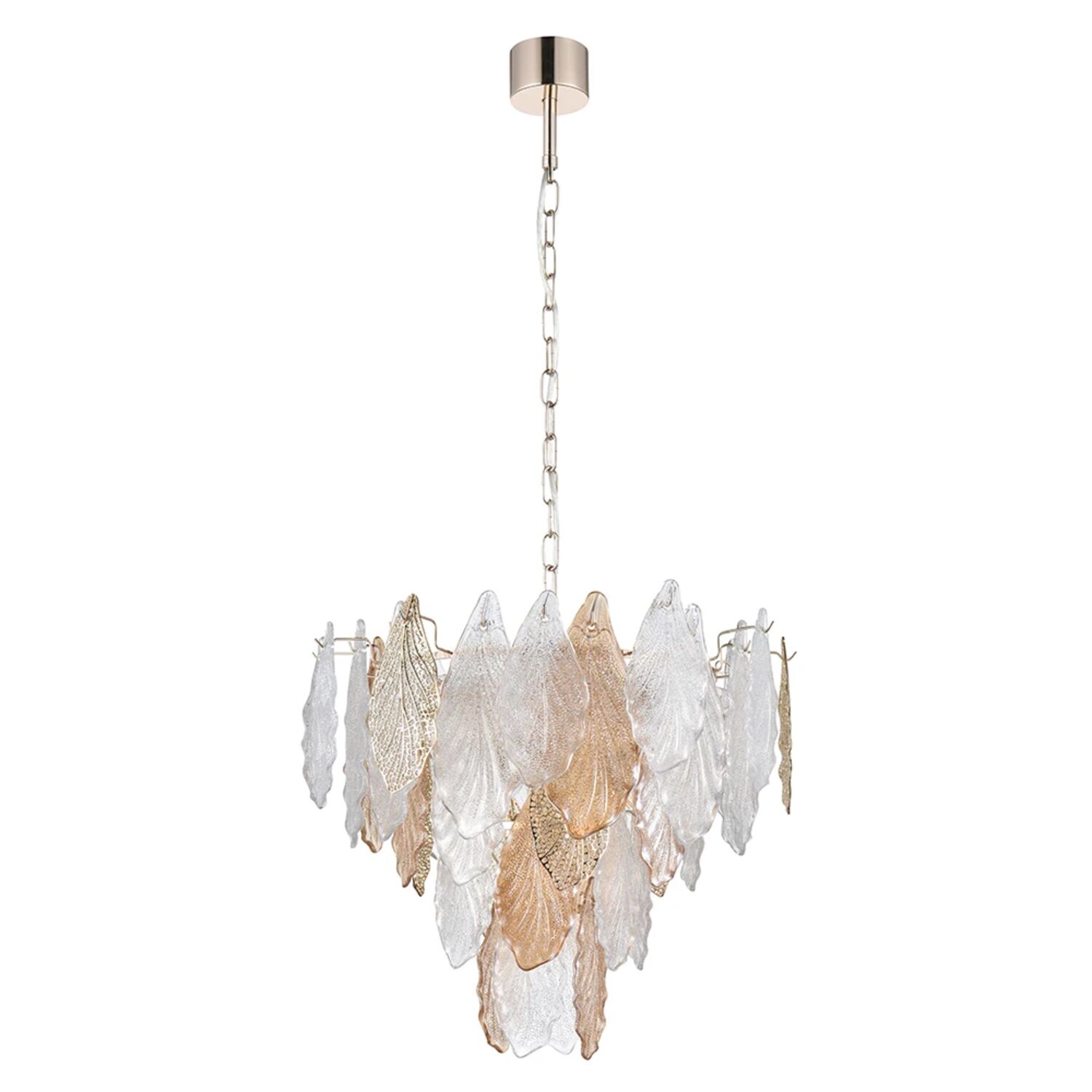 Подвесная люстра Arte Lamp Felicita A4080LM-12GO, арматура золото, плафон стекло прозрачное
