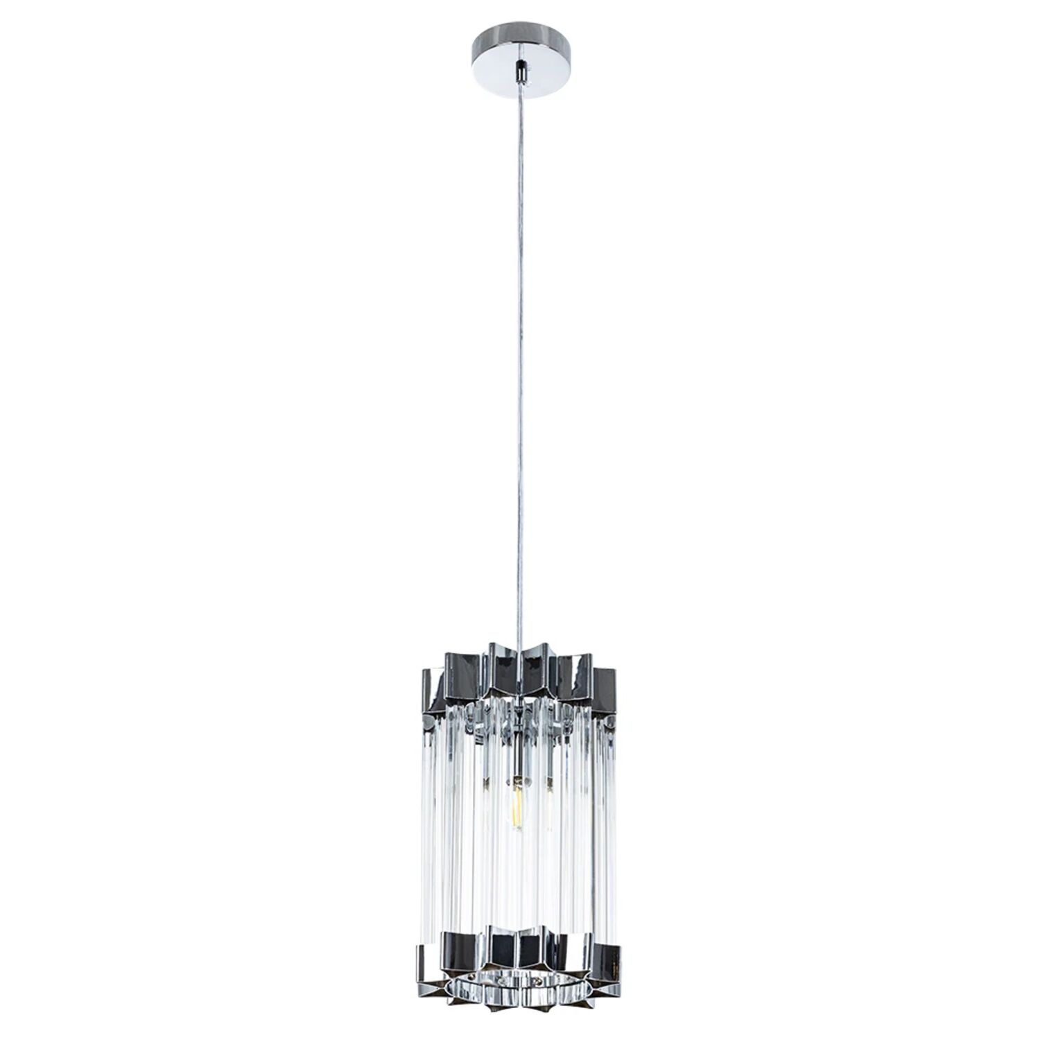 Подвесной светильник Arte Lamp Caravaggio A1059SP-1CC, арматура хром, плафон хрусталь прозрачный