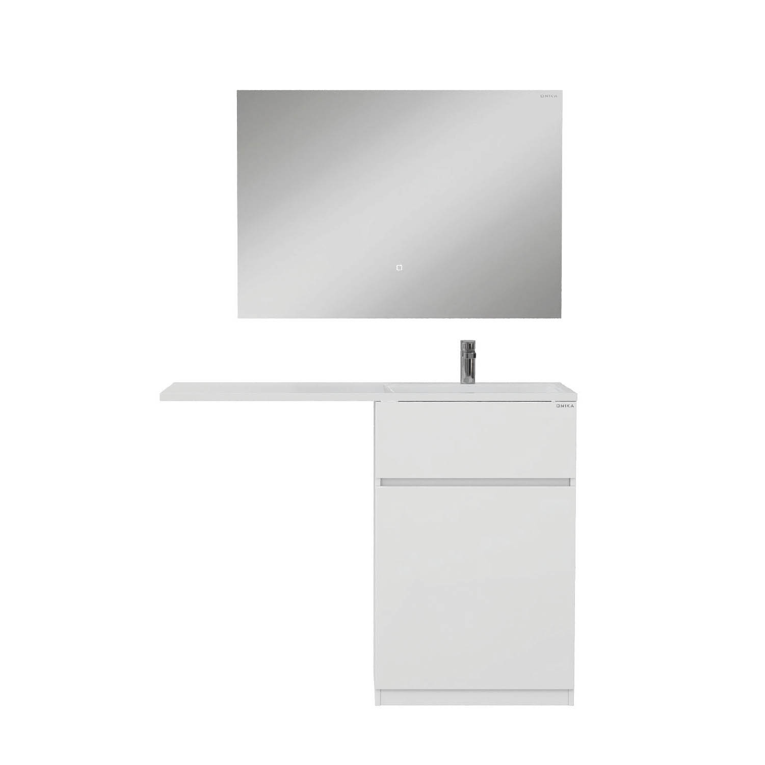 Мебель для ванной Оника Сорго 120, с тумбой 58 см, с бельевой корзиной, цвет белый - фото 1