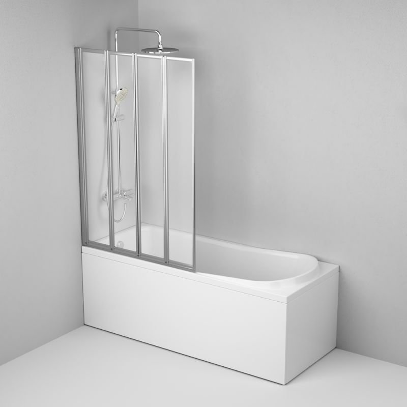 Шторка на ванну AM.PM Like 100 W80BS-100-140CT, стекло прозрачное, профиль хром