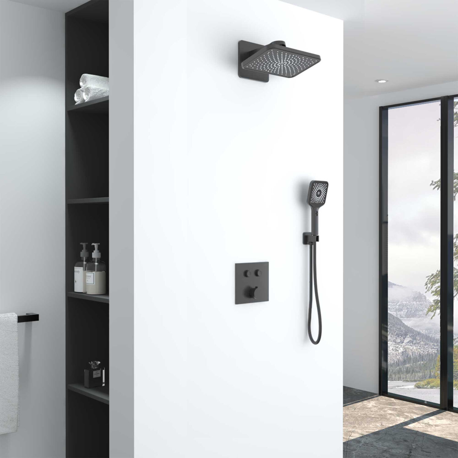 Душевой комплект Vincea VSFW-421I4GM, встраиваемый, цвет вороненая сталь - фото 1