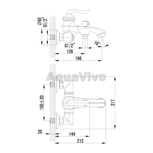 Смеситель Lemark Brava LM4712G для ванны с душем - фото 1