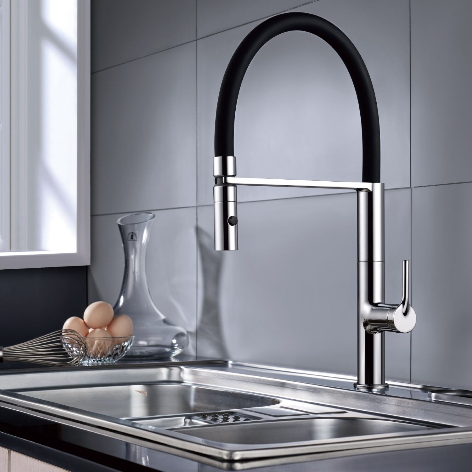 Смеситель Vincea VKF-114CH для кухни, с гибким изливом, цвет хром - фото 1