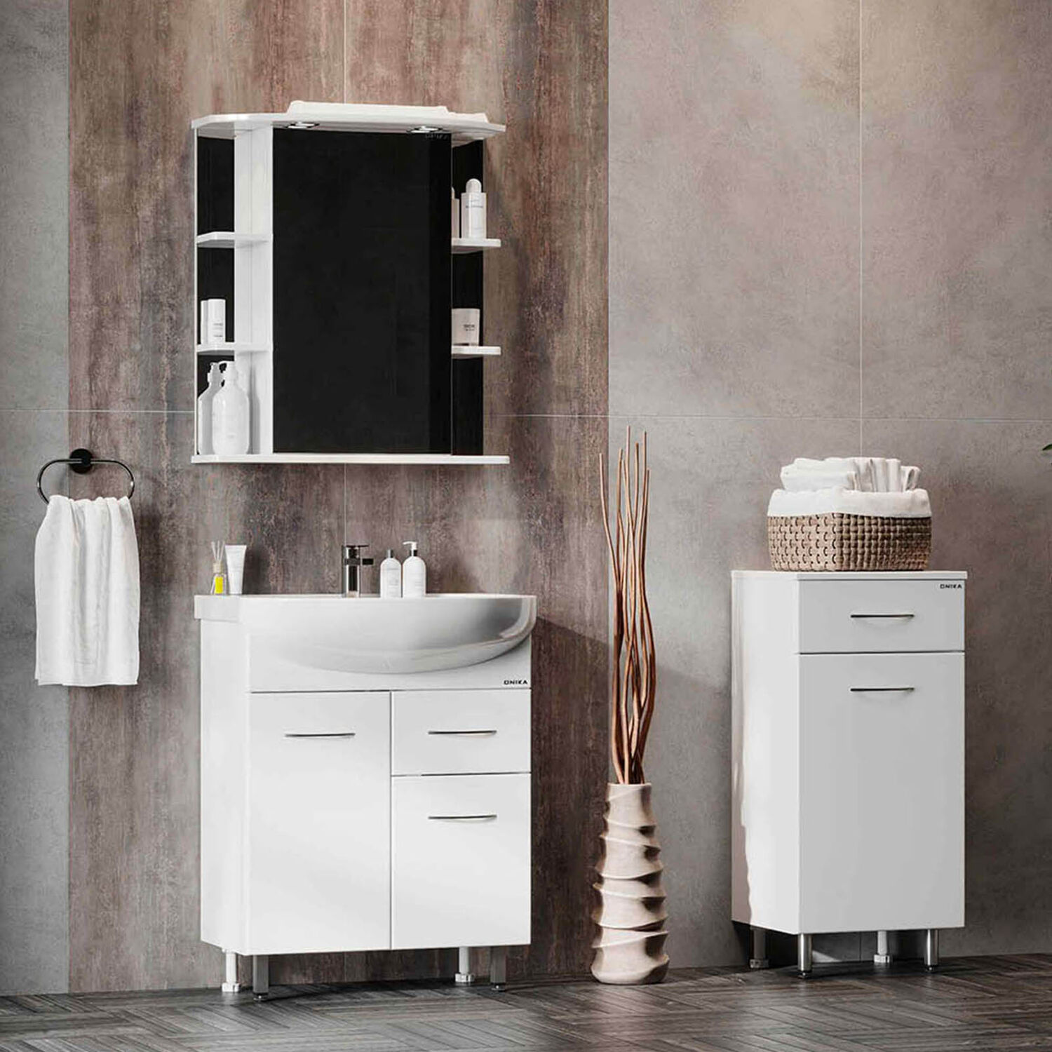 Тумба Оника Каприз 40, с бельевой корзиной, цвет белый - фото 1