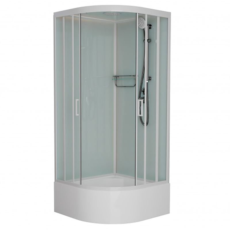 Душевая кабина Frank F409/2 White 90x90, с полотенцедержателем, стекло прозрачное, профиль белый
