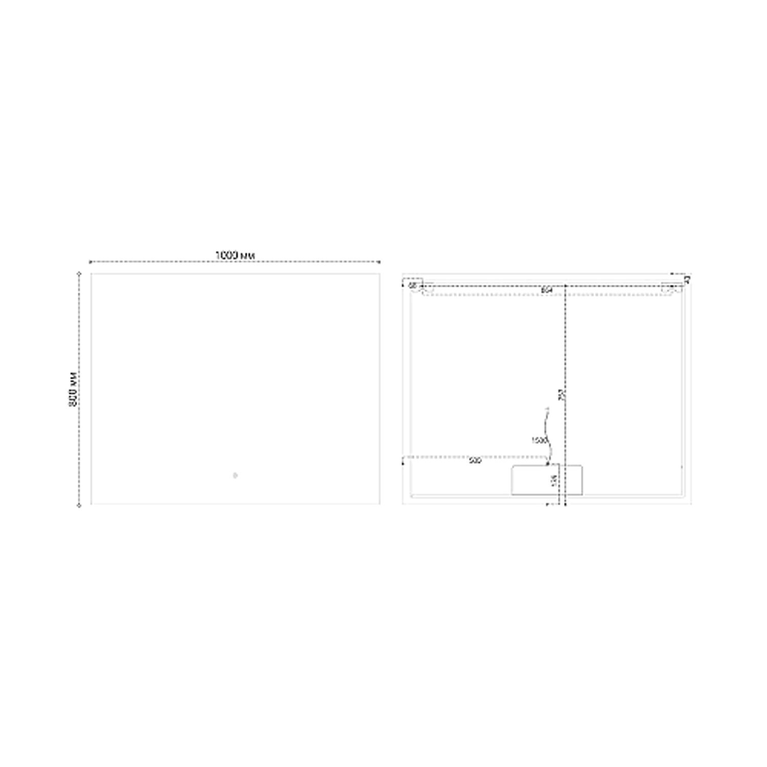 Зеркало Grossman Pragma Norma 100x80, с подсветкой, диммером и функцией антизапотевания - фото 1