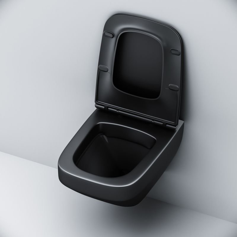 Унитаз AM.PM Inspire 2.0 C50A1700MBSC подвесной, безободковый, с сиденьем микролифт, цвет черный матовый - фото 1