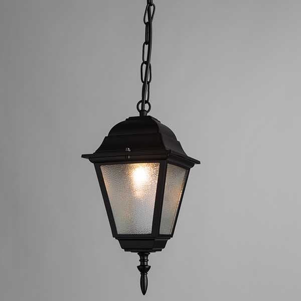 Уличный светильник подвесной Arte Lamp Bremen A1015SO-1BK, арматура черная, плафон стекло прозрачное, 15х15 см - фото 1