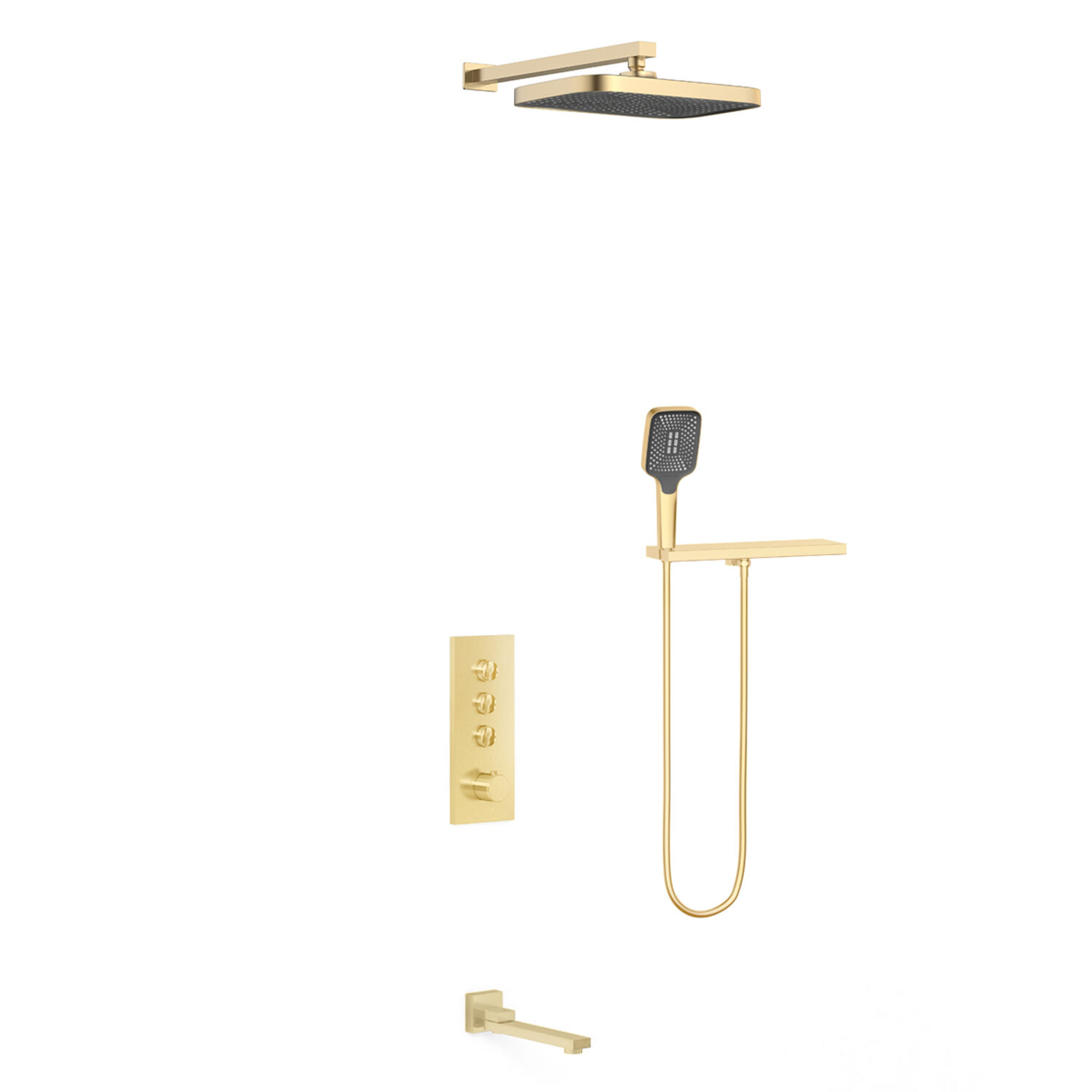 Душевой комплект Vincea VSFW-431T1RBG, встраиваемый, цвет брашированное золото