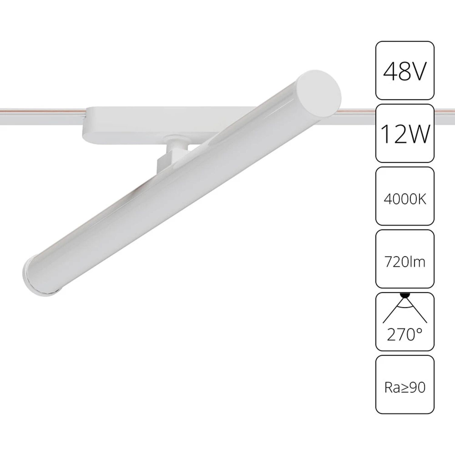 Магнитный трековый светильник Arte Lamp Rapid A6165PL-1WH, арматура белая   