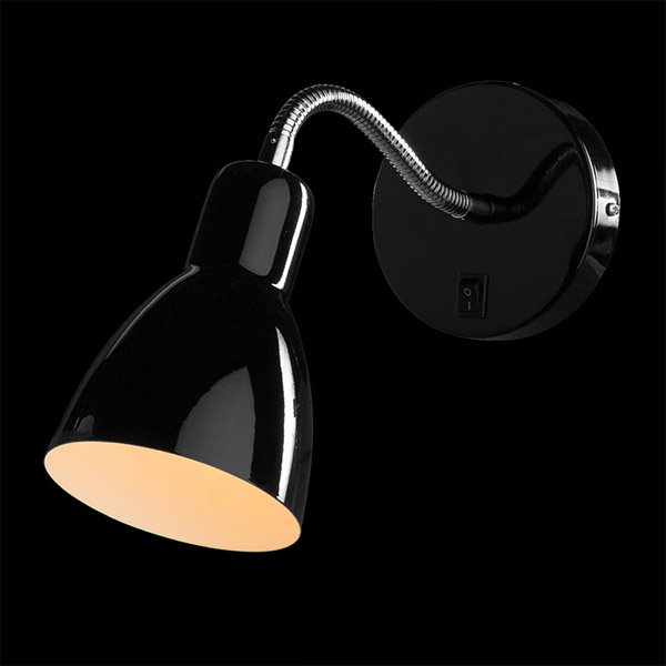 Спот Arte Lamp Dorm A1408AP-1BK, арматура черная / хром, плафон металл черный, 13х33 см - фото 1