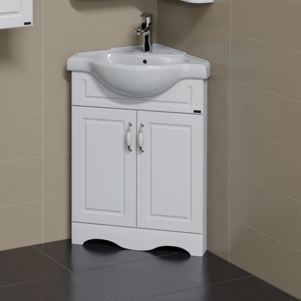 Тумба под раковину Санта Аврора 60 напольная, угловая, цвет белый