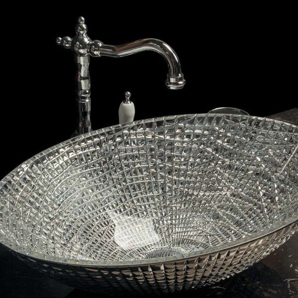 Раковина Boheme 815 хрустальная, 51x35 см, цвет серебро - фото 1