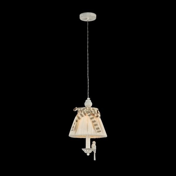Подвесной светильник Maytoni Bird ARM013-PL-01-W, арматура цвет белый, плафон/абажур ткань, цвет белый/бежевый