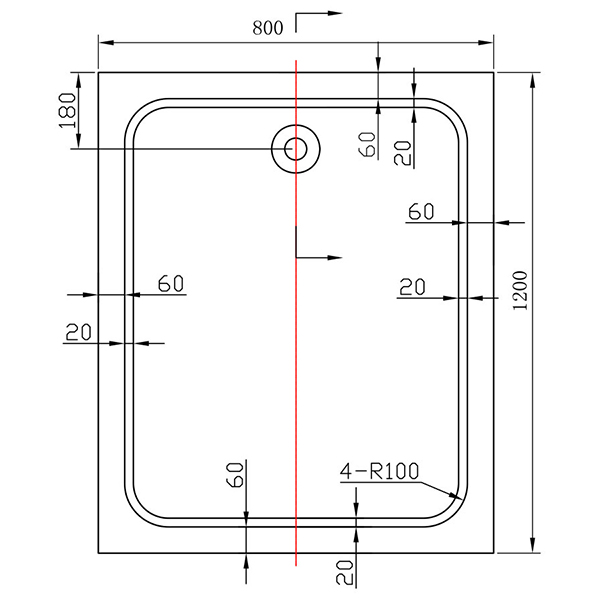 Поддон для душа Vincea VST-2AR 120x80, акриловый, цвет белый