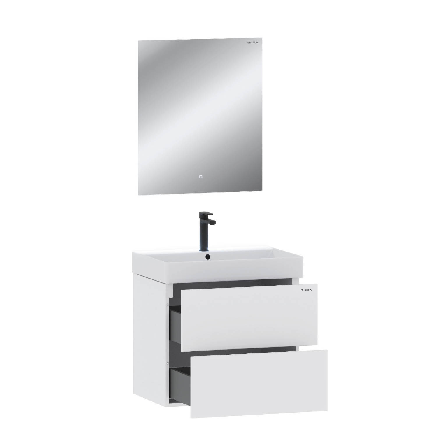 Мебель для ванной Оника Эсквана 65, подвесная, цвет белый