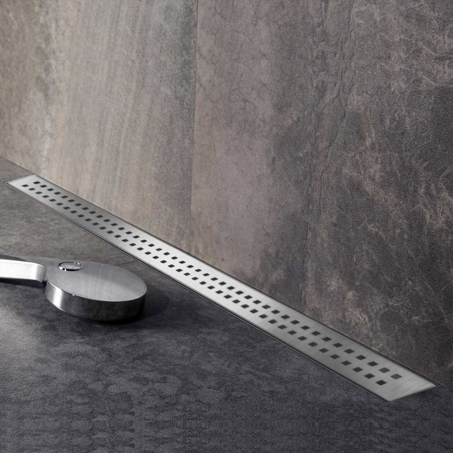 Душевой лоток Vincea Say Carmine SAY.510.50.P.PITI с решеткой 50x4 см, боковой выпуск, цвет хром - фото 1