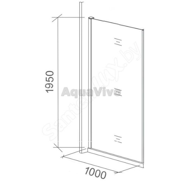 Боковая стенка Good Door Galaxy SP-100-C-CH 100, стекло прозрачное, профиль хром - фото 1