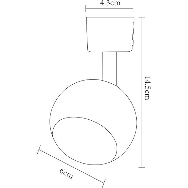 Трековый светильник Arte Lamp Brad A6253PL-1BK, арматура черная, плафон металл черный, 6х8 см - фото 1