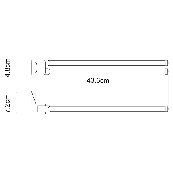 Полотенцедержатель WasserKRAFT Leine K-5031WHITE, двойной, 44 см, цвет белый / хром