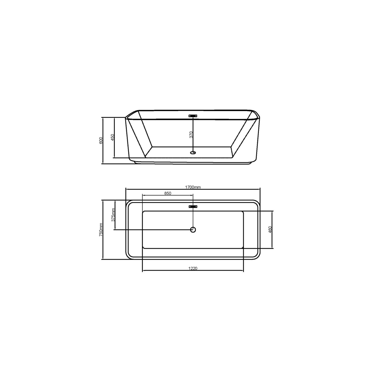 Ванна Grossman Cristal GR-2028F 75х170, цвет белый глянцевый