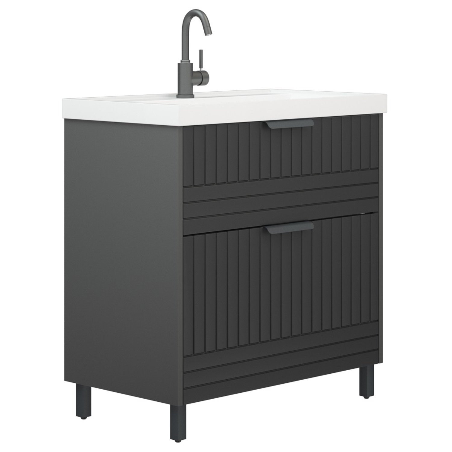 Тумба под раковину Corozo Терра Люкс 80, цвет графит матовый - фото 1