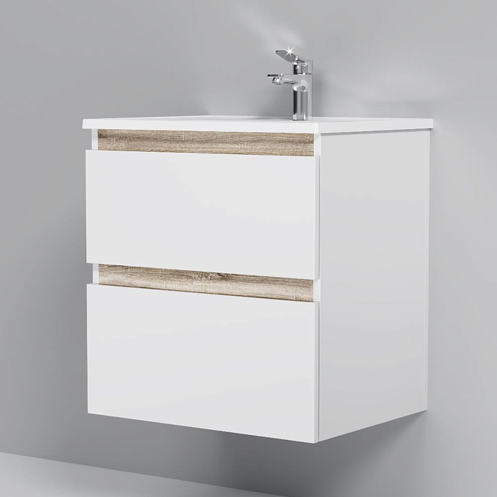 Мебель для ванной AM.PM X-Joy 60 подвесная, цвет белый глянец/дерево - фото 1