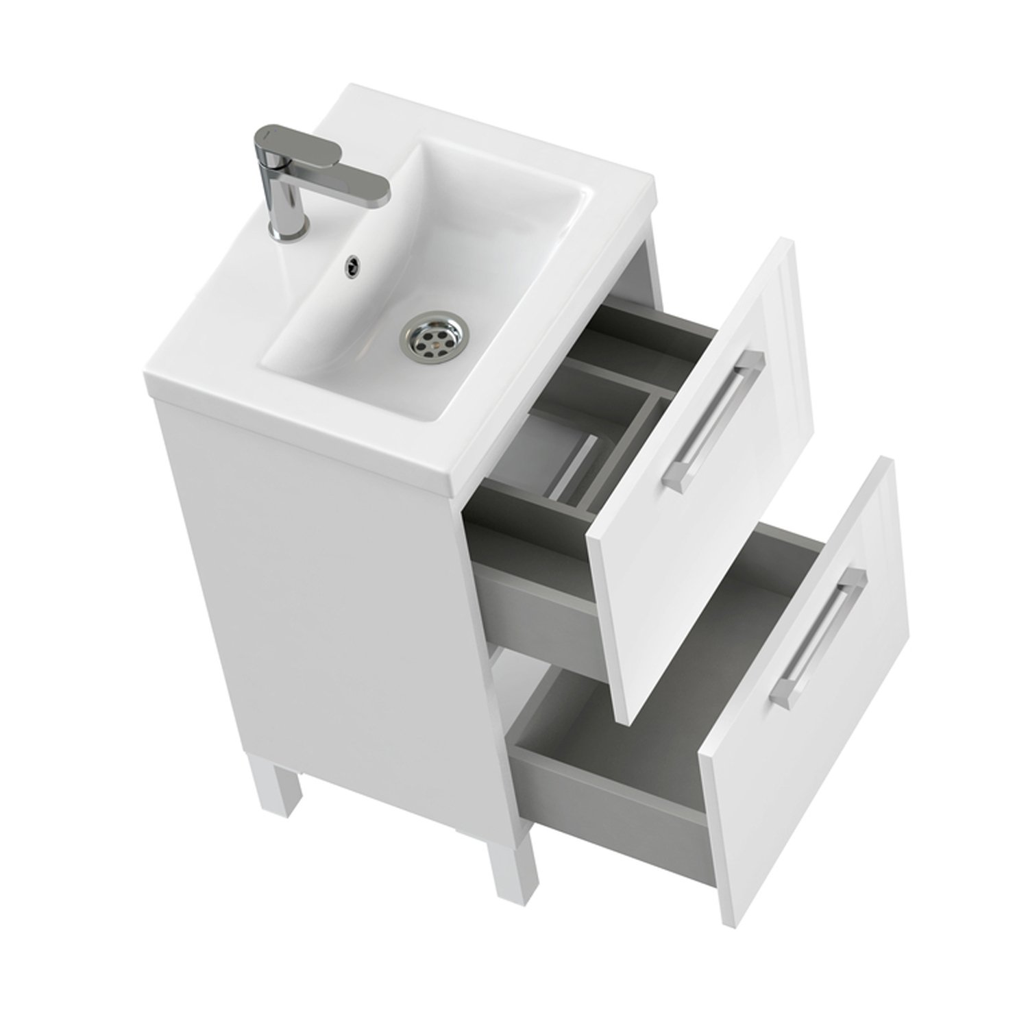 Мебель для ванной Cersanit Melar 50, с раковиной и смесителем, цвет белый - фото 1