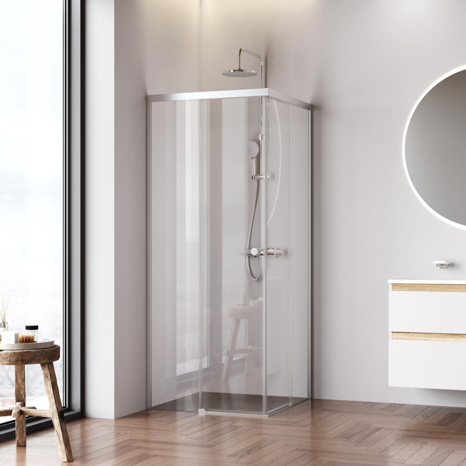 Душевой уголок AM.PM X-joy W94G-403-8080-МТ1К 80x80, стекло прозрачное, профиль хром матовый
