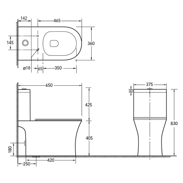 Унитаз SantiLine SL-5010 напольный, безободковый, с сиденьем микролифт, цвет белый - фото 1