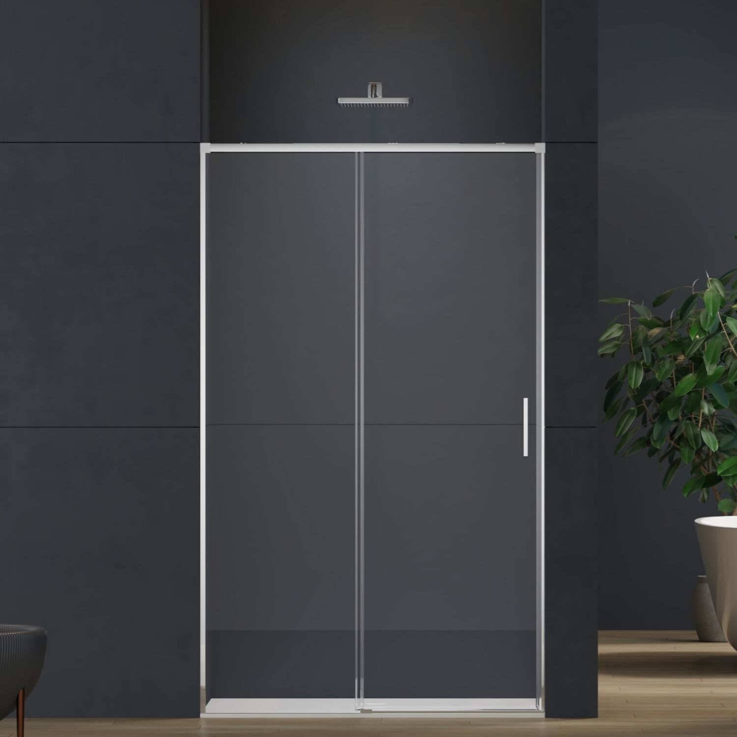 Душевая дверь Vincea Soft 2 VDS-3SO2 110x200, стекло прозрачное, профиль хром